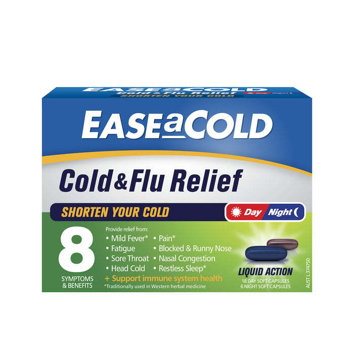 Easeacold Cold & Flu Day & Night 24 Capsules