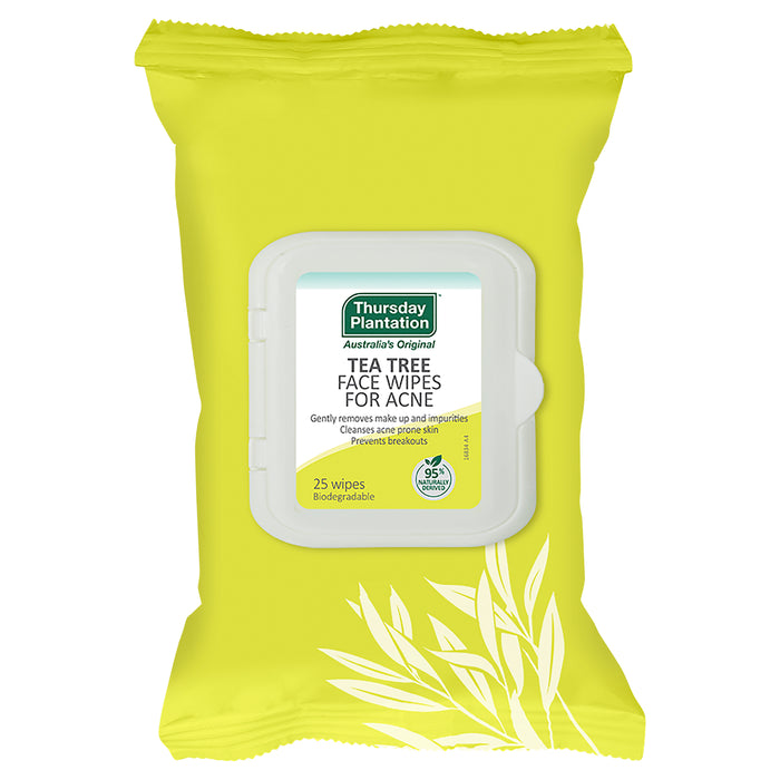 Thursday Plantation Face Wipes for Acne 25 Wipes.