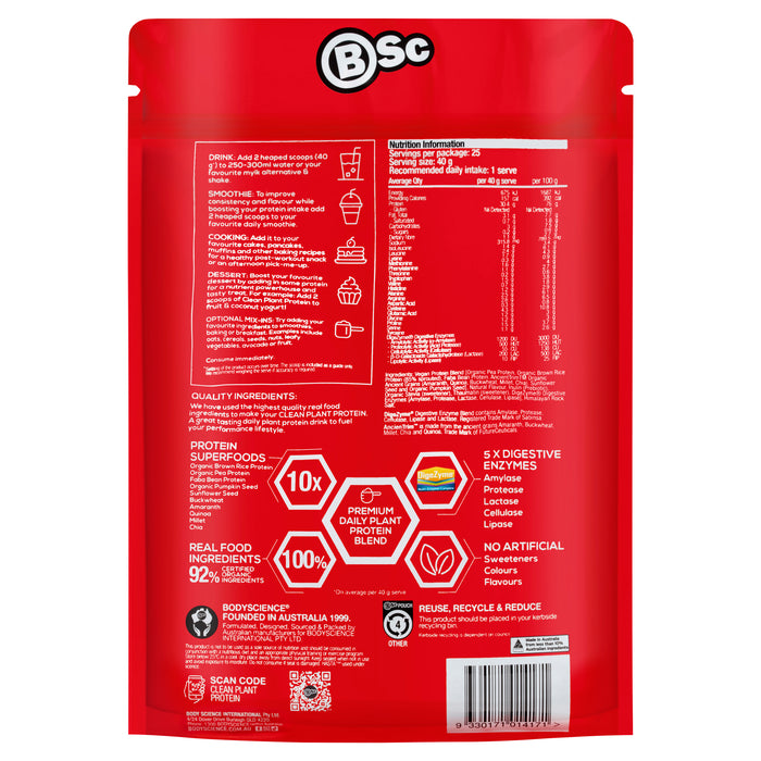 BSC Clean Plant Protein Premium Vanilla 1kg.