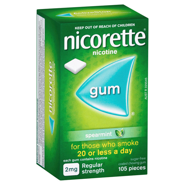 Nicorette Gum Spearmint 2mg 105.