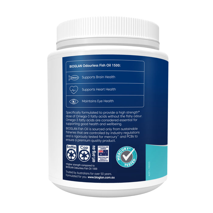 Bioglan Odourless Fish Oil 1500mg 400 Capsules