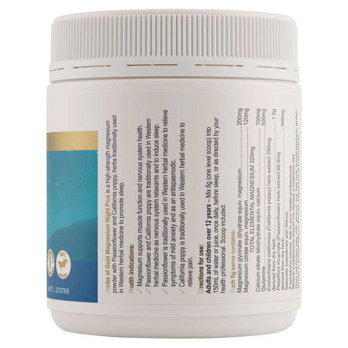 Herbs Of Gold Magnesium Night Plus 300g.