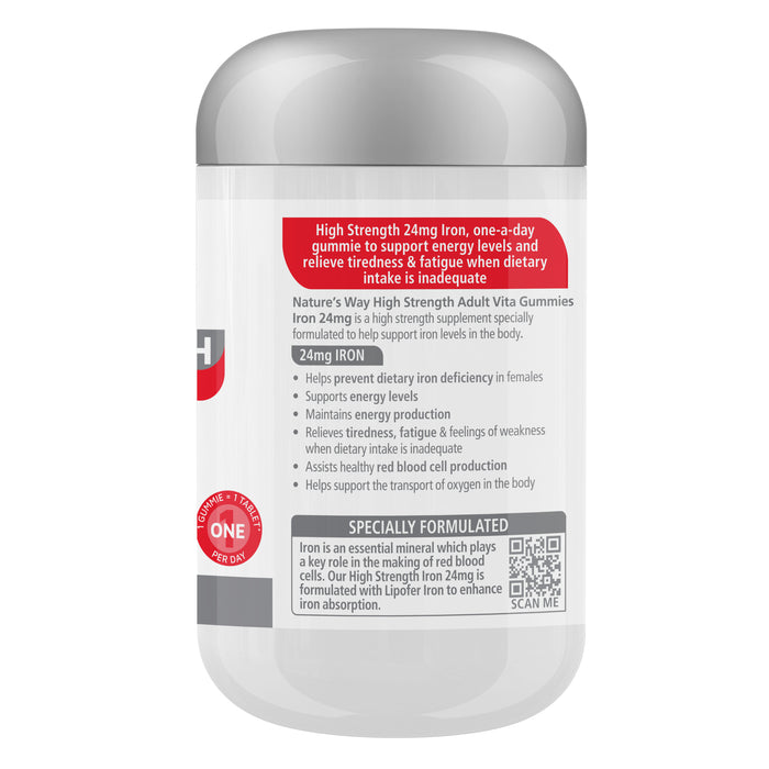 Nature's Way Adult High Strength Iron 30 Vita Gummies