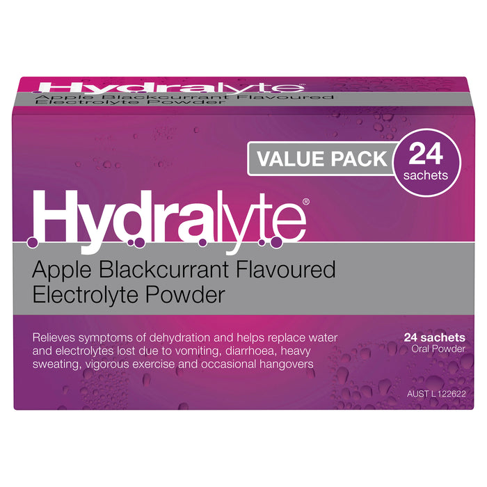 Hydralyte Sachets Apple Blackcurrant 4.9g x 24.