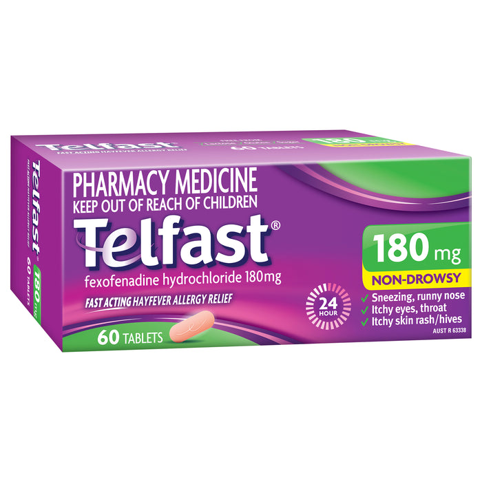 Telfast Skin Rash & Hayfever Tablets 180mg 60.