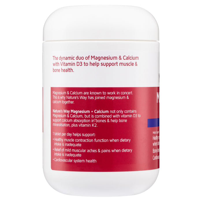 Nature's Way Magnesium + Calcium 150 Tablets.