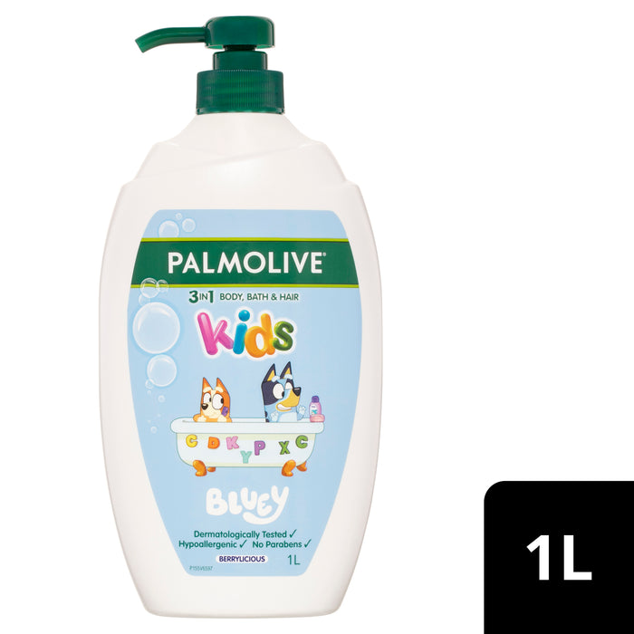 Palmolive Kids Bluey 3 in 1 Berrylicious Body Bath & Hair 1 Litre