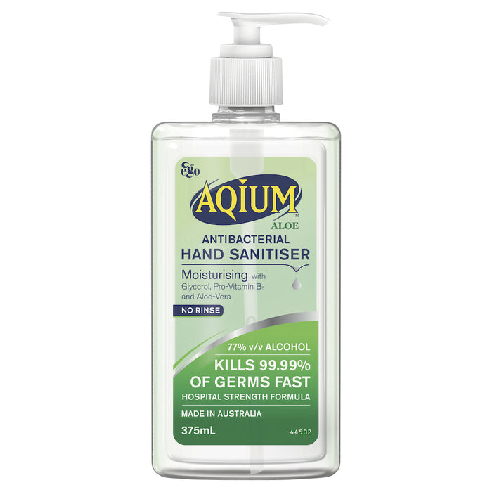 Ego Aqium Antibacterial Hand Sanitiser with Aloe Vera 375ml