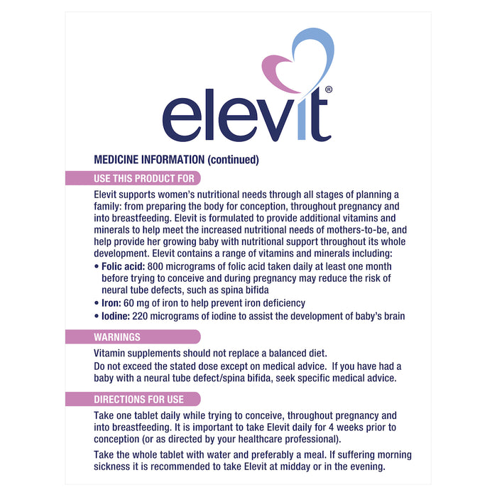 Elevit Tablets 100