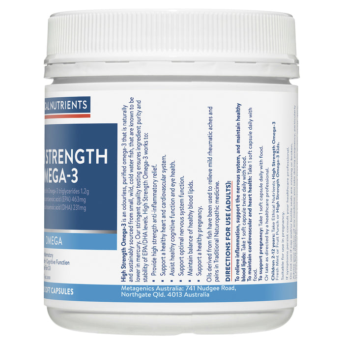 Ethical Nutrients Hi-Strength Fish Oil Capsules 120 Capsules