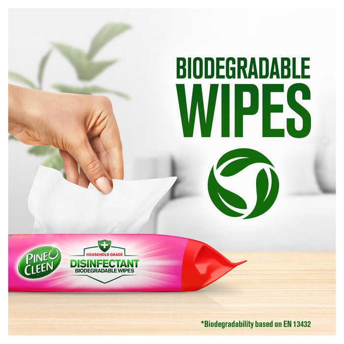 Pine O Cleen Disinfectant Biodegradable Wipes Tropical Blossom 110 Pack