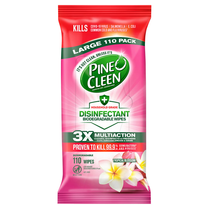 Pine O Cleen Disinfectant Biodegradable Wipes Tropical Blossom 110 Pack