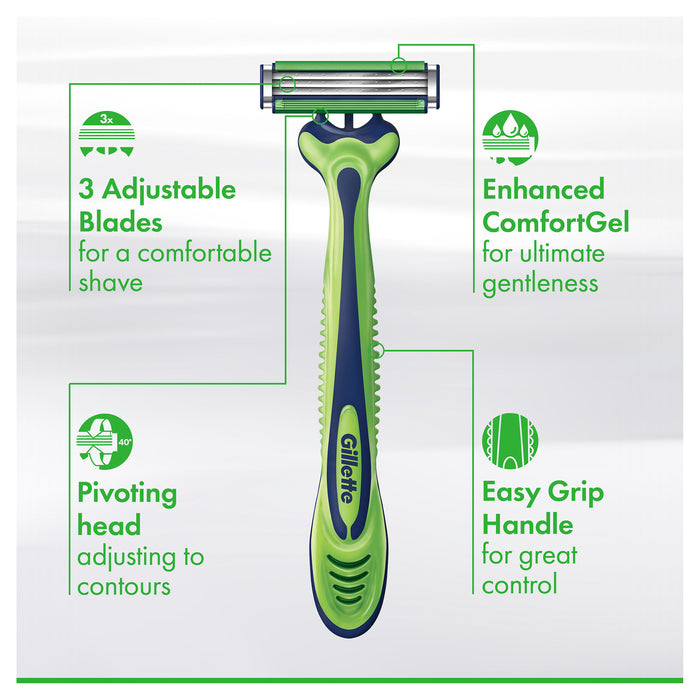 Gillette Sensor3 Sensitive Disposable Razor 4pk.