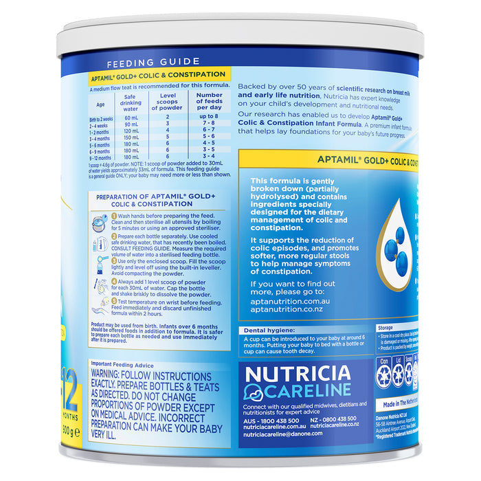 Aptamil Formula Colic & Constipation 900g