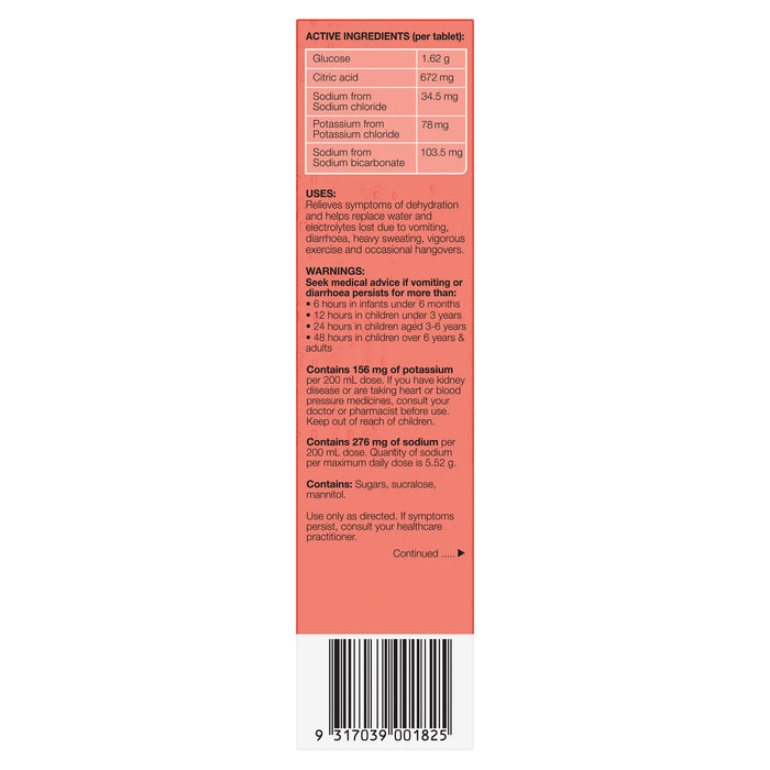 Hydralyte Effervescent Tablets Peach Crush 20