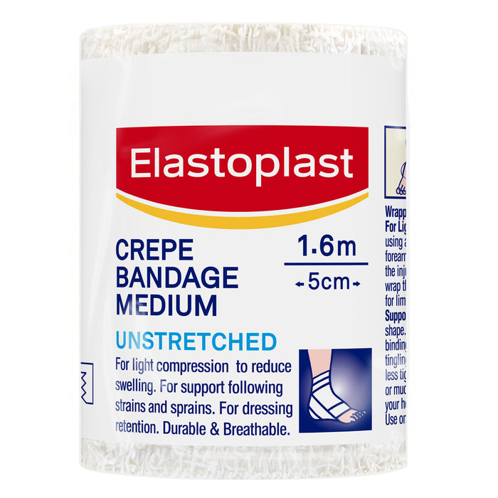 Elastoplast Medium Weight Crepe Bandage 5cm x 1.6m.