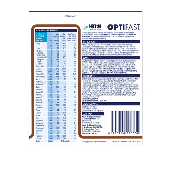 Optifast VLCD Dessert Chocolate 8X53g