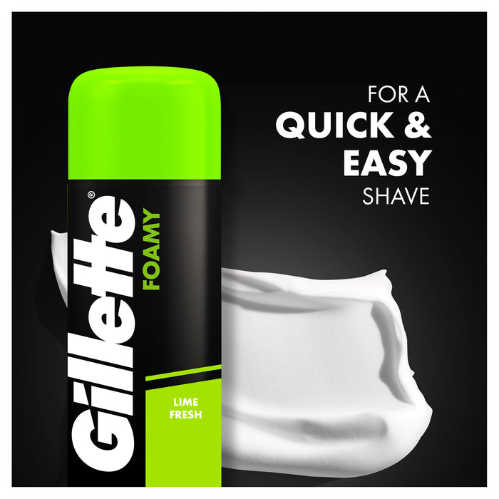 Gillette Shaving Foam Lemon Lime 250g.