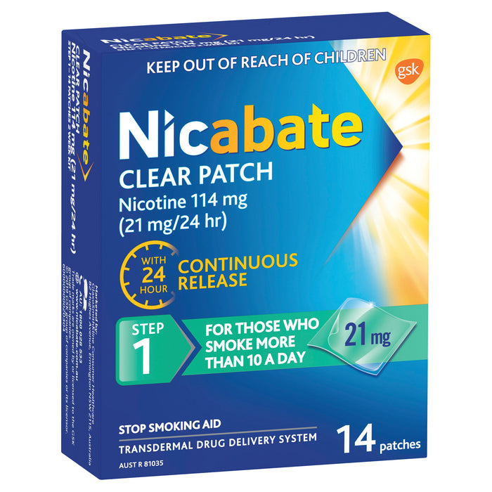 Nicabate Patch Clear 21mg 14