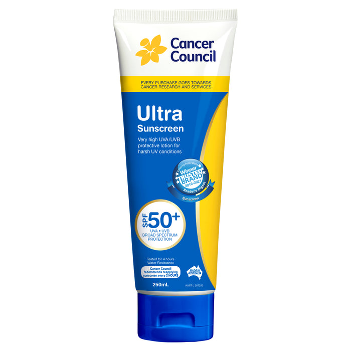 Cancer Council Ultra 50+ Tube 250ml.