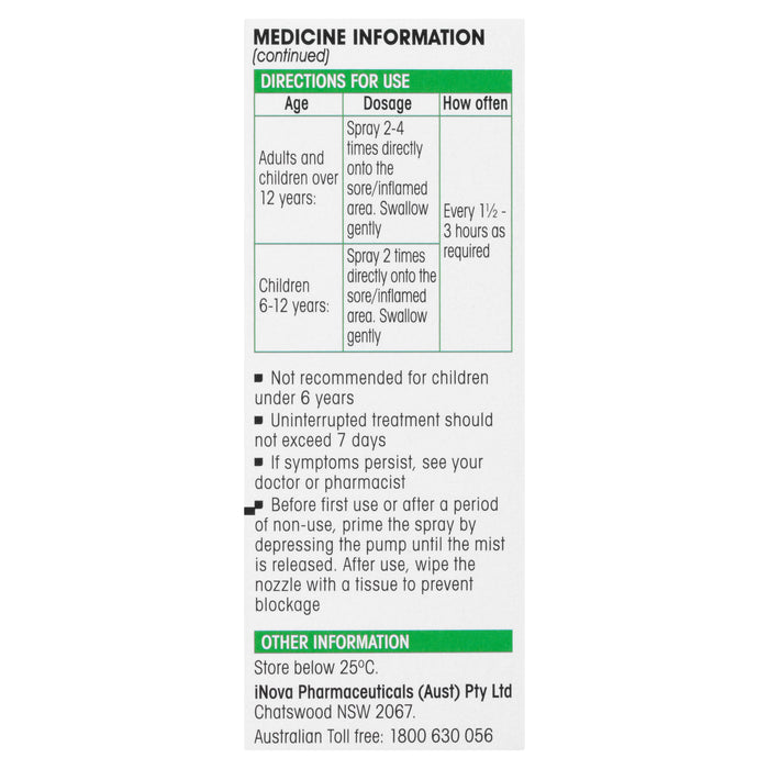 Difflam Sore Throat Spray Forte 15mL