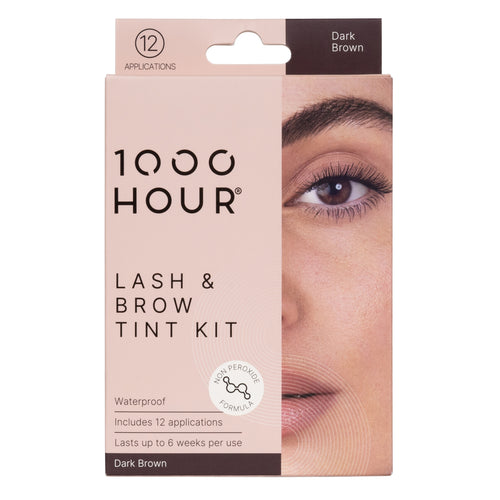 1000 Hour Plant Based Eyelash and Brow Dye Kit Brush-In Gel Dark Brown