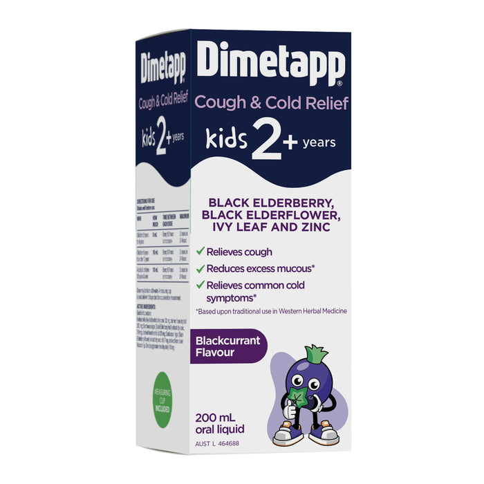 Dimetapp Kids Cough & Cold Relief Black Elderberry & Ivy Leaf 200ml