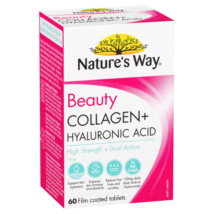 Nature's Way Beauty Collagen + Hyaluronic 60 Tablets.