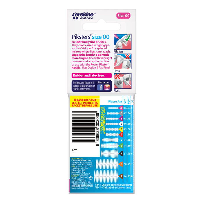 Piksters Size 00 Pink 10 Pack