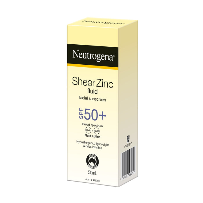 Neutrogena Sheer Zinc Face Fluid Sunscreen SPF50+ 50mL