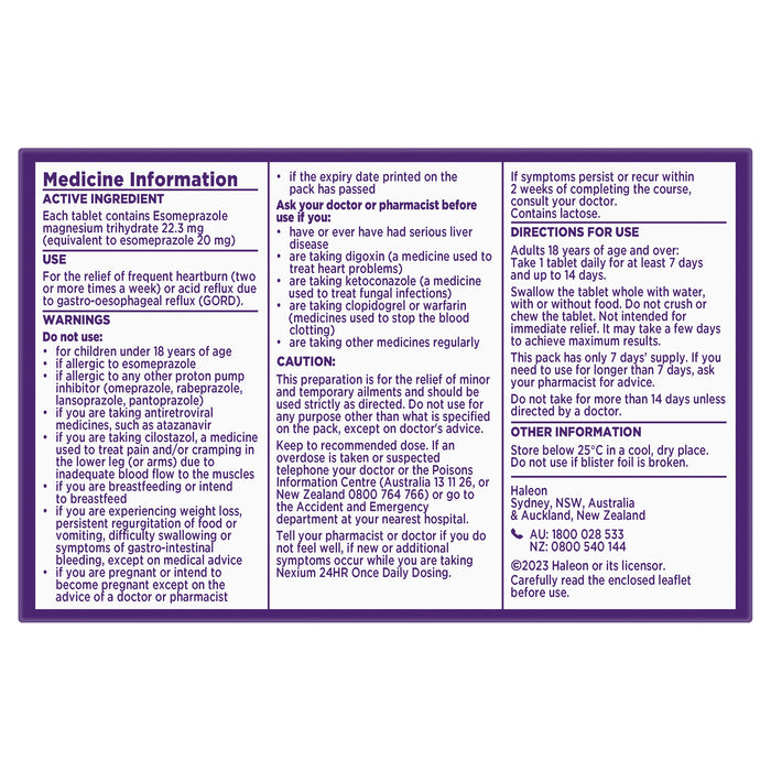 Nexium 24 Hour 20mg Tablets 7