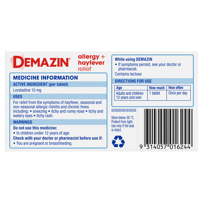 Demazin Allergy + Hayfever 30 Tablets