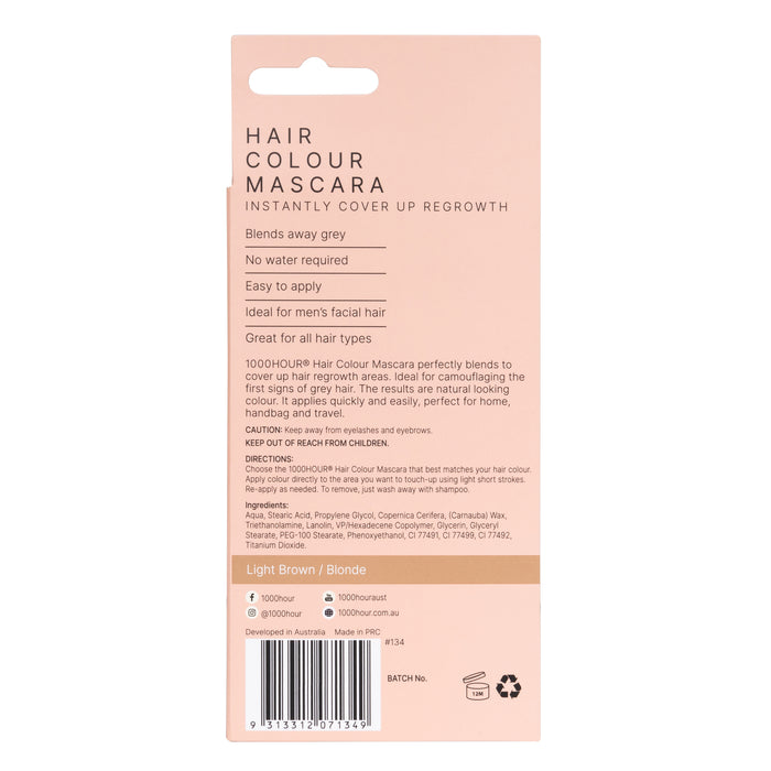 1000 Hour Hair Colour Mascara Light Brown.