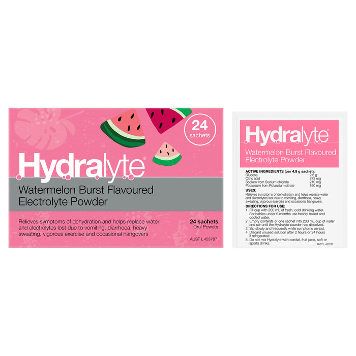 Hydralyte Sachets Watermelon 4.9g x 24 Sachets