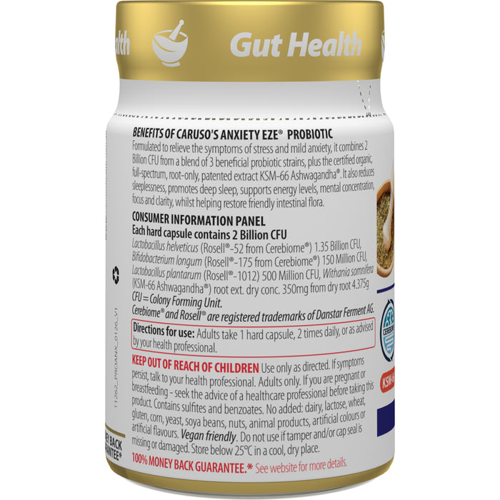 Carusos Probiotic Anxiety Eze 60Capsules