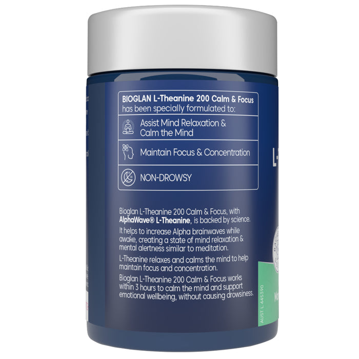 Bioglan L-Theanine Calm + Focus 60 Capsules