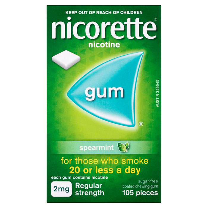 Nicorette Gum Spearmint 2mg 105.