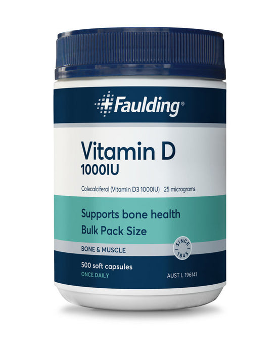 Faulding Remedies Vitamin D 1000IU 500 Capsules