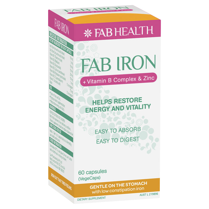 FAB Iron + B Complex + Zinc Capsules 60