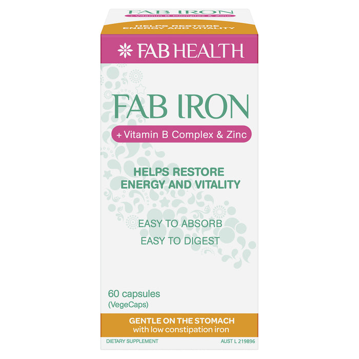 FAB Iron + B Complex + Zinc Capsules 60