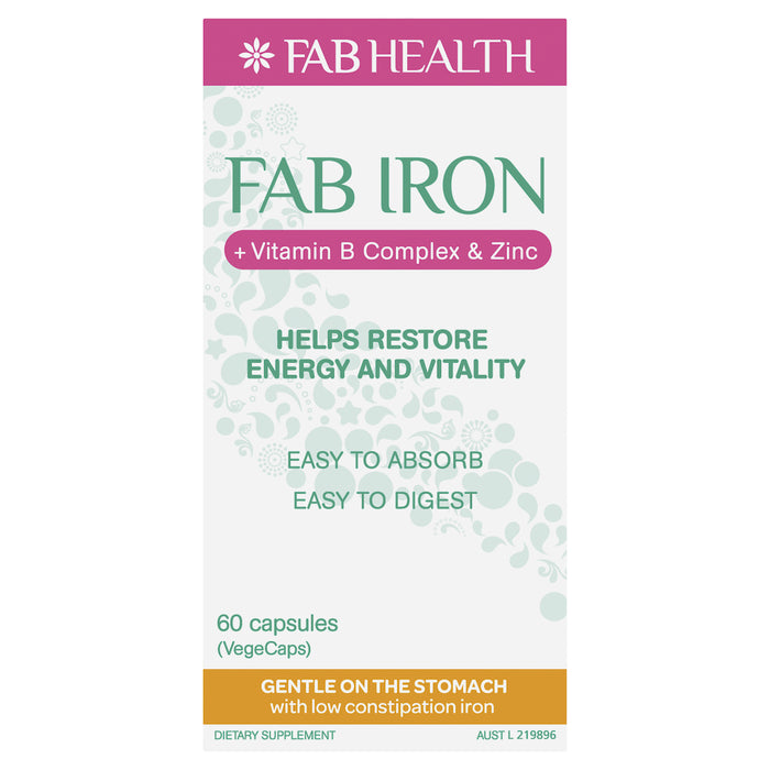 FAB Iron + B Complex + Zinc Capsules 60