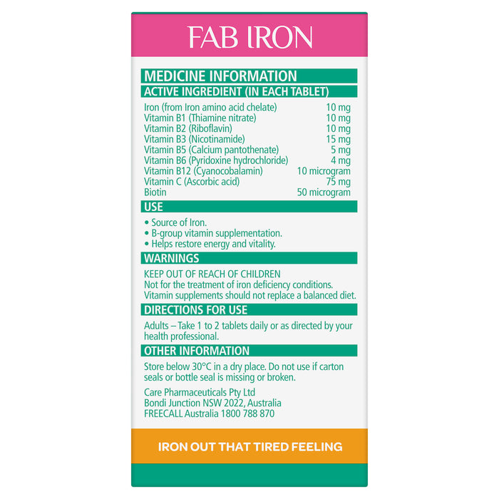 FAB Iron Tablets 60