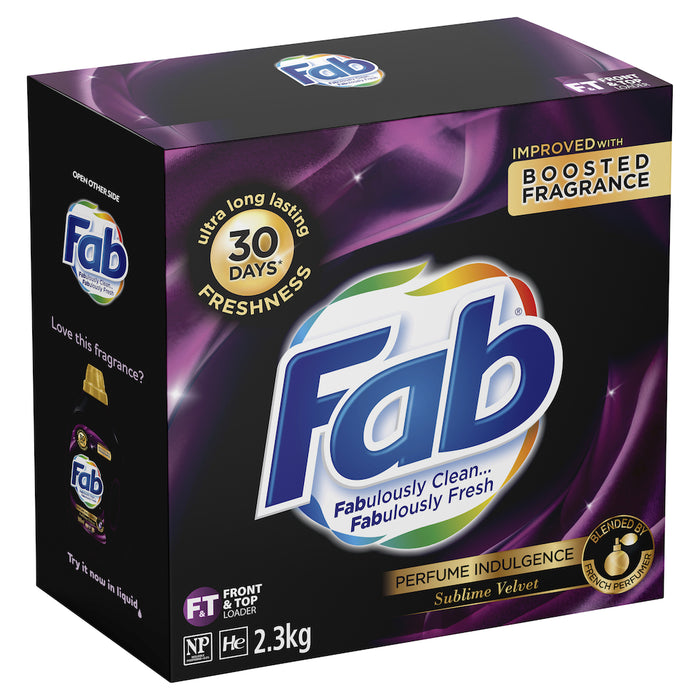 FAB Laundry Powder Front Top Loader Sublime Velvet 2.3kg