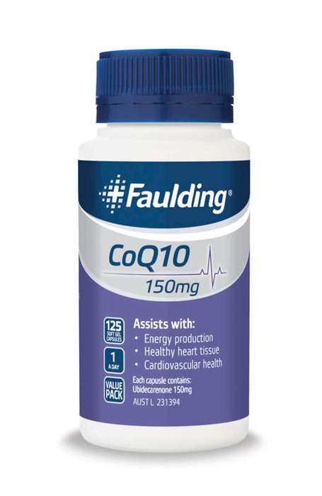 Faulding CoQ10 150mg 125 Capsules