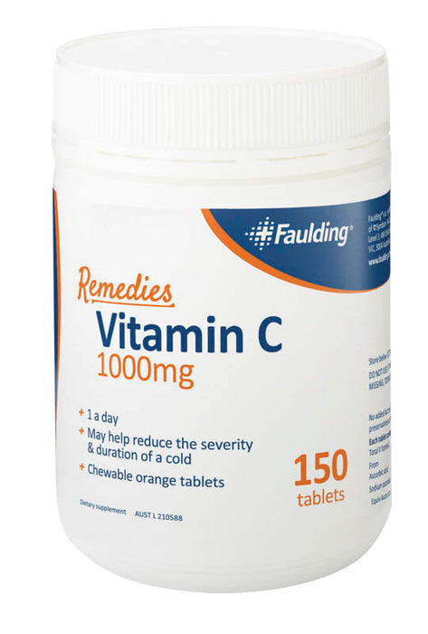 Faulding Remedies Vitamin C 1000mg 150 Chewable Tablets