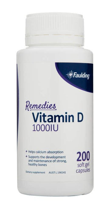 Faulding Remedies Vitamin D 1000IU 200 Capsules