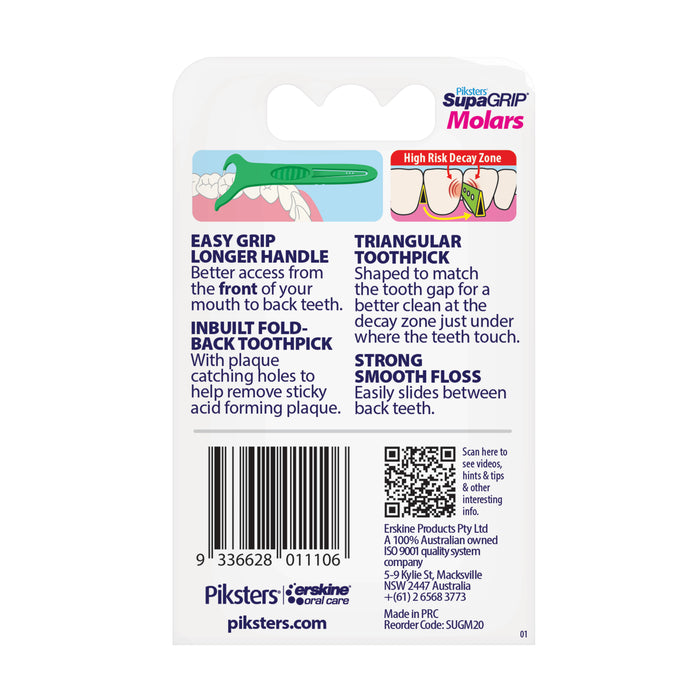 Piksters Supagrips Molar Floss 20 Pack