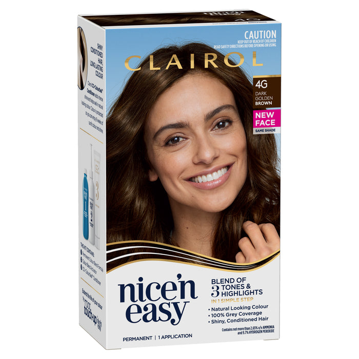 Clairol Nice N Easy 4G Dark Golden Brown.