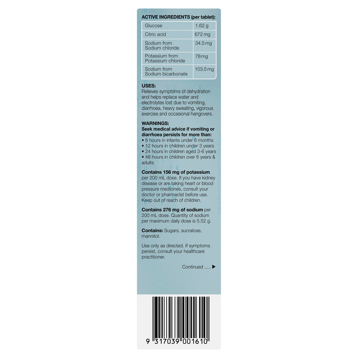 Hydralyte Effervescent Tablets Lemonade 20