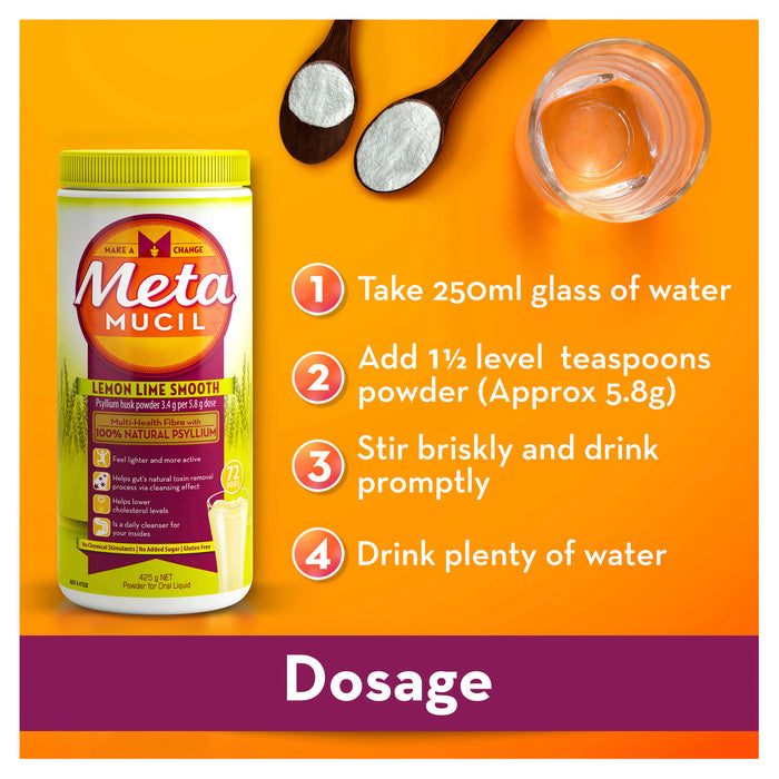 Metamucil Smooth Lemon Lime 72 Doses 425g